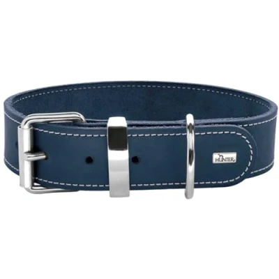 Abbildung von HUNTER AALBORG SPECIAL Hundehalsband, Leder, strapazierfähig, komfortabel, 55 (M), dunkelblau