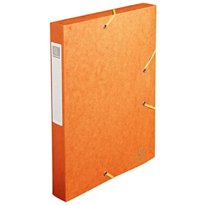 Abbildung von Exacompta 14017H Premium Sammelbox mit Gummizug 40 mm breit aus extra starkem Colorspan Karton Rückenschild für DIN A4 Archivbox Heftbox Dokumentenbox Zeichenbox Sammelmappe orange