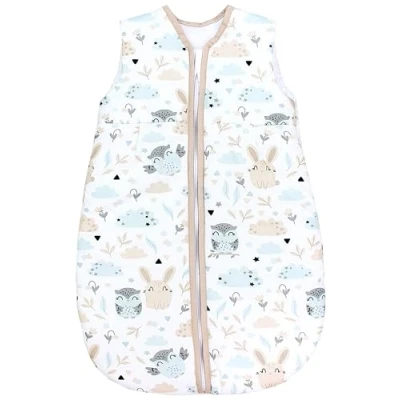 Abbildung von TupTam Schlafsack Baby Wärmender Ganzjahresschlafsack 2.5 TOG, OEKO TEX, Ärmellos, Farbe: Hase/Eule, Größe: 80 86
