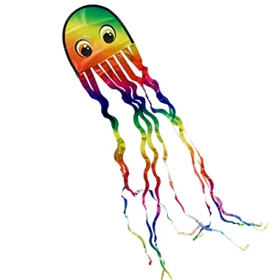 Abbildung von CIM Oktopus Drachen Krake DRAKI Rainbow Einleiner für Kinder ab 3 Jahren Abmessung: 25x160cm inkl. Drachenschnur