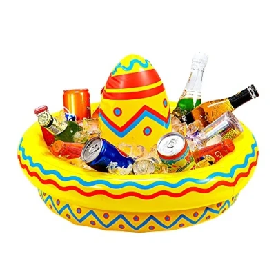 Abbildung von W WIDMANN MILANO Party Fashion 04839 Aufblasbarer Getränkekühler Sombrero, Durchmesser circa 50 cm, Mexiko, Mottoparty, Karneval, Pool