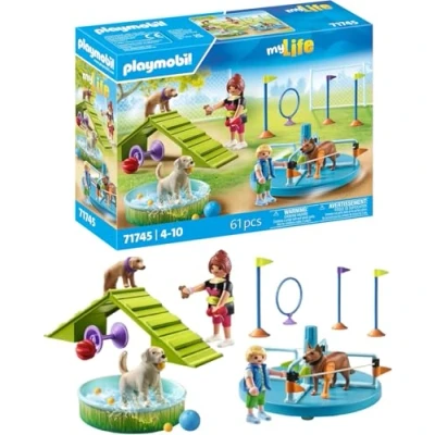 Abbildung von PLAYMOBIL Hundespielplatz Hunde Spielzeug Kind Hundefiguren Set für Kinder ab 4 Jahren 71745