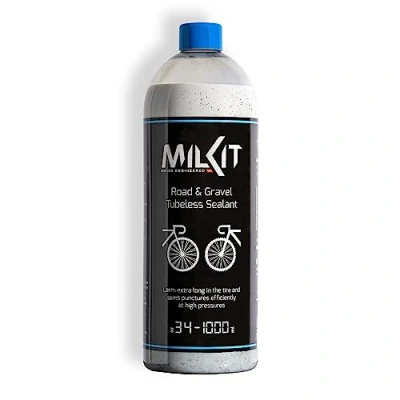 Abbildung von milKit Tubeless Dichtmilch für Rennrad &amp; Gravel, in 1000 ml Flasche Fahrrad Reifendichtmittel Milch Fahrradreifen Dichtmittel