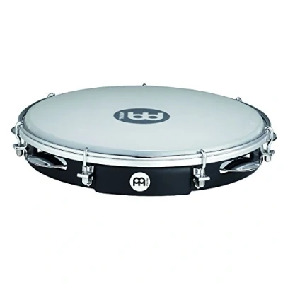 Abbildung von Meinl Percussion Traditional ABS Pandeiro Rahmentrommel mit Schellen Durchmesser 10 Zoll Kunststofffell Kunststoff / Stahl, Schwarz Verchromt (PA10ABS BK)