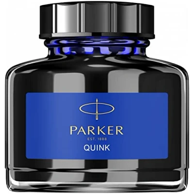 Abbildung von Parker Quink Füllertinte im Tintenfass blaue Tinte 57 ml
