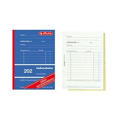 Abbildung von Herlitz 883553 Lieferscheinbuch A6, 2 x 40 Blatt, selbstdurchschreibend, 5 Stück