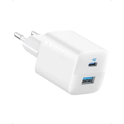 Abbildung von Anker USB C 323 Ladegerät (33 W), Kompaktes, mit 2 Anschlüssen für iPhone 15 / Plus Pro Max 14 13, Pixel, Galaxy, iPad Mini und mehr (ohne Kabel) Weiß