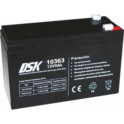 Abbildung von DSK 10363 Versiegelte wiederaufladbare AGM Bleibatterie 12V mit 9Ah. Ideal für Auto und Elektromotorräder Kinder, Motorroller, USV Systeme, Sicherheits Kommunikationssysteme…