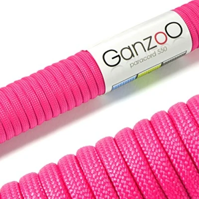 Abbildung von Ganzoo Paracord 550 Seil Magenta 4mm Schnur Typ 3, Nylon &amp; Polyester, ideal für Basteln von Hundeleine Halsband Armband/Camping Survival und Outdoor 30 Meter Allzweckseil 7 Innenstränge