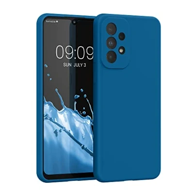Abbildung von kwmobile Hülle kompatibel mit Samsung Galaxy A33 5G Silikon Handy Case Handyhülle weiche Oberfläche kabelloses Laden Blue Reef