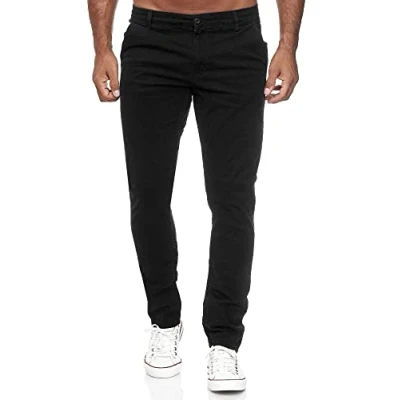 Abbildung von Tazzio Hose Chino Herren Slim Fit Chinohose Stoffhose Herrenhose Stretch Neu 19530 (32W/30L, Schwarz)