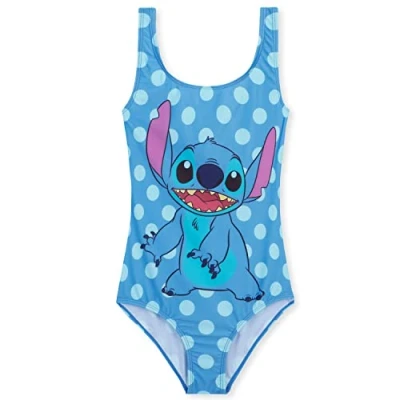 Abbildung von Disney Badeanzug Mädchen, Einteiliger Schwimmanzug Badekleidung Geschenke für Mädchen (Blau Stitch, 11 12 Jahre)