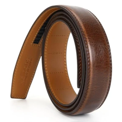 Abbildung von Nelbons Herren Gürtel Ratsche Automatik für Männer 35mm Breit Ledergürtel, Ohne Schnalle (Braun N8, Länge 130cm Geeignet 30 43 taille)…