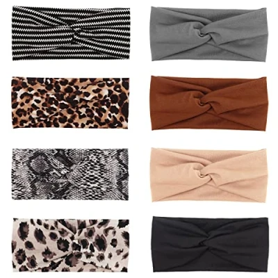 Abbildung von DRESHOW 8 Stück Damen Stirnband Kopfband Haarband Turban Elastische Haarbänder Haarschmuck für Mädchen