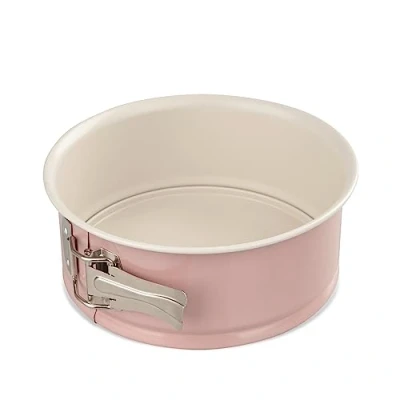 Abbildung von Dr. Oetker Springform Ø 18 cm mit Flachboden, Backform extra hohem Rand aus der Serie Modern Baking Retro Design, runde Kuchenform Premium Antihaftbeschichtung, Rosa/Creme