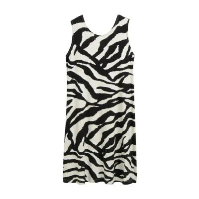 Abbildung von TOM Tailor MIT RÜCKENDETAIL Jerseykleid, Damen, Größe: 36, Abstract beige zebra