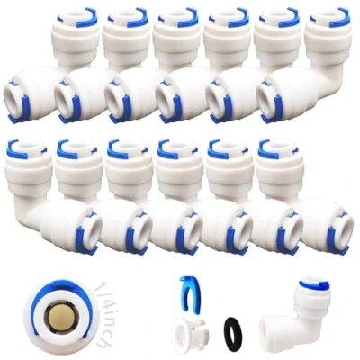 Abbildung von CESFONJER 12 PCS Adapter Fitting Verbindungsstück, RO Wasserfilter Fitting, 6,35mm (1/4&quot;) Pushfit gerade Stecker für Wasserrohr, drücken, Kühlschrankschlauch