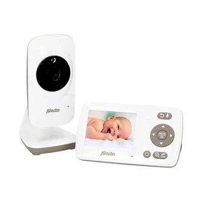 Abbildung von Alecto DVM 71 Babyphone mit Kamera Große Reichweite (bis zu 50 m im Innenbereich bis 300 Außenbereich) Baby Monitor Schwenkbare Video Erweiterbar VOX Funktion Weiß