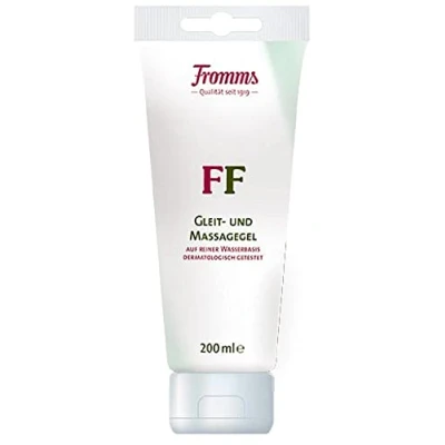 Abbildung von Fromms FF Gleit und Massagegel auf Wasserbasis 200ml Tube. 200 ml
