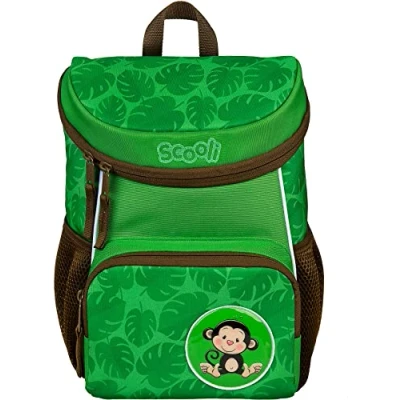 Abbildung von Scooli Kindergartenrucksack mit Abnehmbarer Brustgurt Jungen und Mädchen I Ergonomischer Vorschulrucksack für die Kita viel Stauraum geringes Gewicht, AFFE Max