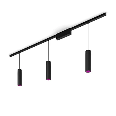 Abbildung von Philips Hue White &amp; Color Amb. Perifo Set, 3 er Pendelleuchte, dimmbar, 16 Mio. Farben, steuerbar via App, kompatibel mit Amazon Alexa, Apple HomeKit Google Assistant, schwarz