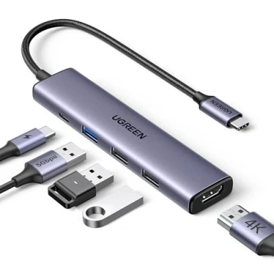 Abbildung von UGREEN Revodok USB C Hub PD100W, 4K HDMI, 3*USB A Datenports Adapter Multiportadapter kompatibel mit iPhone 16, Galaxy S24, Surface, MacBook Pro/Air, iPad Steam Deck usw.