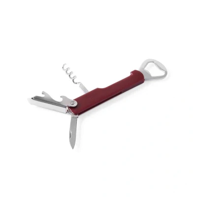 Abbildung von HENDI Kellnerkorkenzieher 14 cm 4 Funktionen mit Kapselheber Chrom Kunststoffgriff, Kellnermesser