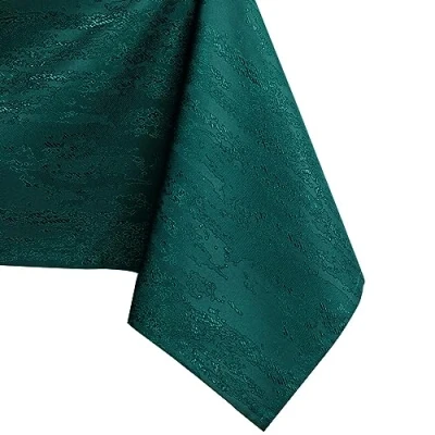 Abbildung von AmeliaHome Tischdecke 140x280 cm Tischtuch Tafeldecke Fleckschutz Lotuseffekt Abwaschbar Wasserabweisend Ornament Vesta flaschengrün