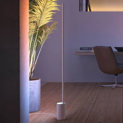 Abbildung von Philips Hue White &amp; Color Ambiance Gradient Signe LED Stehleuchte(2.550lm), dimmbare Stehlampe für das Lichtsystem mit 16Mio. Farben Farbverläufen, smarte Lichtsteuerung über Sprache App, weiß