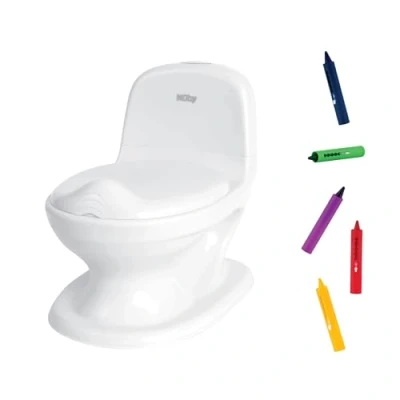 Abbildung von Nûby My Real Potty Töpfchen mit realistischem Spülgeräusch &amp; Badekreiden Promo Pack