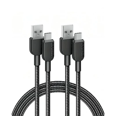 Abbildung von Anker USB C Ladekabel, auf Kabel [2 Stück 1,8m], A Ladekabel für iPhone 16/15, Galaxy S24/S23, Note 20/10, Huawei, LG V30, Smartphone
