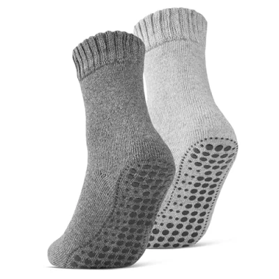 Abbildung von 2 4 6 Paar ABS Socken Herren Damen Anti Rutsch mit Wolle 21463 WP (Grau/Anthrazit 39 42)