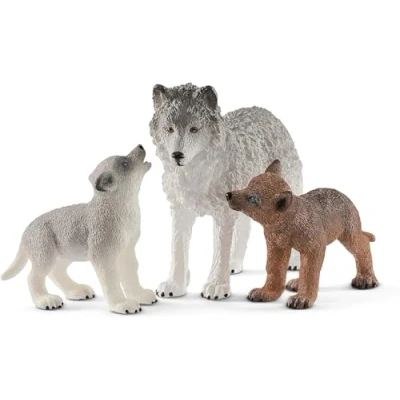 Abbildung von schleich 42472 Wolfsmutter mit Welpen, ab 3 Jahren, WILD LIFE Spielset, 14 x 6 19 cm