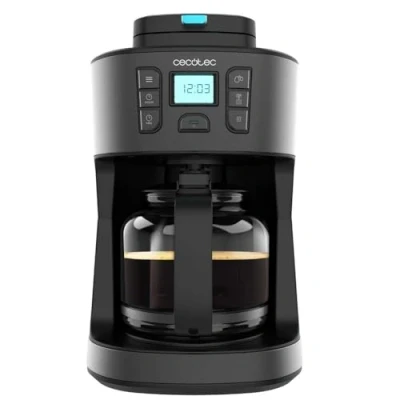 Abbildung von Cecotec Tropfkaffeemaschine Coffee 66 Grind &amp; Drop. 1086 W, Klingenmühle, bis zu 12 Tassen, Extremearoma Technologie, Digitale Tropfkaffeemaschine, aus Edelstahl, mit automatischer Abschaltung