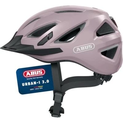 Abbildung von ABUS Stadthelm Urban I 3.0 Fahrradhelm mit Rücklicht, Schirm und Magnetverschluss für Damen Herren Lila Glänzend, S (51 55 cm)
