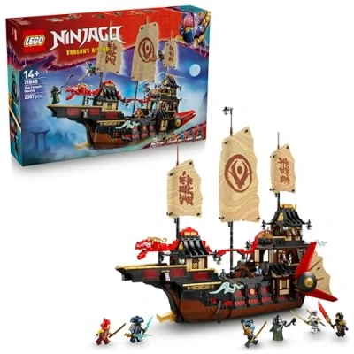 Abbildung von LEGO NINJAGO der Tempel Flugsegler Interaktives Schiff mit beweglichen Segeln, 6 Minifiguren inkl. Cole, Zane &amp; NYA Geschenk für Jungen und Fans von Aufstieg Drachen ab 14 Jahren 71848