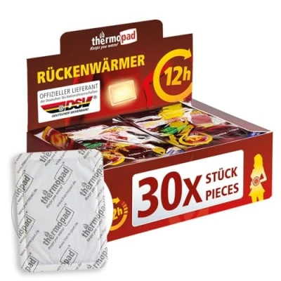 Abbildung von THERMOPAD Rückenwärmer DAS ORIGINAL: 30 x Wärmepads für 12 Stunden Wärme I Sofort einsatzbereite Pads Extra warme Wärmekissen Pads, auch geeignet als Nackenwärmer, Schulterwärmer &amp; Nierenwärmer