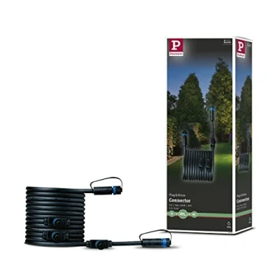 Abbildung von Paulmann 94596 Plug &amp; Shine Außenleuchte Kabel 5m 4 Ausgänge IP68 Schwarz max. 150 Watt Gartenbeleuchtung System Kunststoff