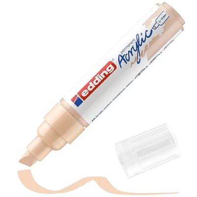 Abbildung von edding 5000 Acrylmarker breit beige 1 Acrylstift wasserfest breite Keilspitze 5 10 mm Acryl Farben zum Malen auf Leinwand, Malpapier und Holz Acrylstifte für Steine