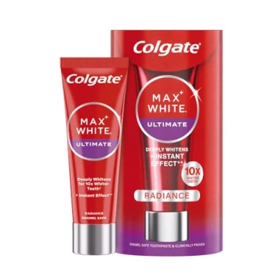 Abbildung von Colgate Max White Ultimate Radiance Zahncreme 75ml Sofortige Aufhellung der Zähne* Zahnpasta entfernt tiefliegende Verfärbungen** Sanft zum Zahnschmelz