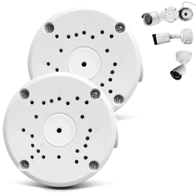 Abbildung von (Kamera Anschlussdose) Wasserdichte Anschlussdose für Überwachungskamera, Überwachungskamera Montagebox, Universal Abzweigdose Bullet Metall Aluminium, Junction box (2 Pcs)