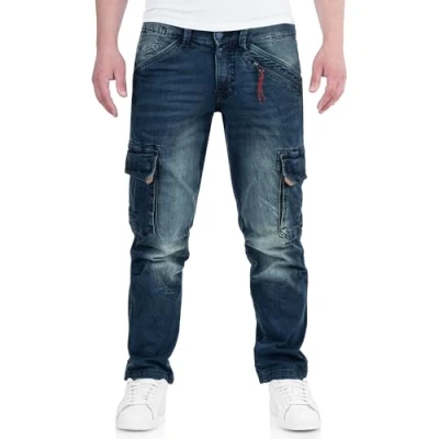 Abbildung von Timezone BenTZ Ben Herrenhose Cargohose Jeanshose lässig modern (W33/L32, Light royal wash)