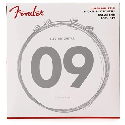 Abbildung von Fender Super Bullet® Strings for Electric Guitar, Nickel Plated Steel, Bullet End, 3250L Gauges .009 .042, (6)