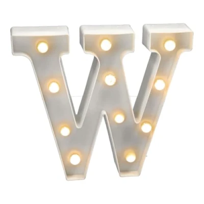 Abbildung von JANDEI Warmes Licht LED Zahlen und Buchstaben für Dekoration Atmosphäre, leuchtendes Herz, Nachtlichter, Geburtstage, Hochzeiten, Schaufenster. Sie funktionieren mit AA Batterien (W)