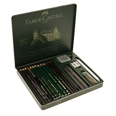 Abbildung von Faber Castell 112973 Pitt Graphite Set im Metalletui, medium, 19 teilig