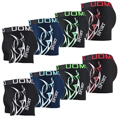 Abbildung von L&amp;K 8er Pack Herren Boxershorts mit tollem Muster Sommer Baumwolle 1105 M
