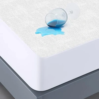 Abbildung von Matratzenschoner 90 x 200 cm wasserdichte Matratzenauflage Spannbettlaken Nässeschutz aus Baumwolle und Mikrofaser Matratzenbezüg Inkontinenzunterlage Atmungsaktiv für Bett Matratze Waschbar