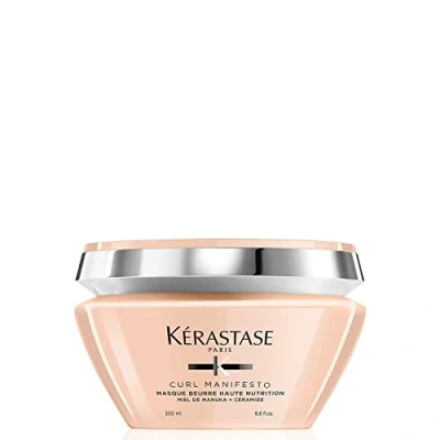 Abbildung von Kérastase Haarmaske für krauses und lockiges Haar, Gegen Haarbruch Frizz, Masque Beurre Haute Nutrition, Curl Manifesto, 200 ml