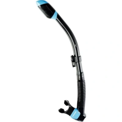 Abbildung von CRESSI Dry Snorkel Black/Blue Unisex Premium Trockenschnorchel für Tauchen/Apnoe/Schnorcheln, Schwarz/Blau, Einheitsgröße