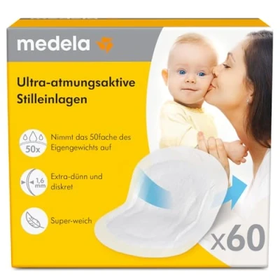 Abbildung von Medela Ultra atmungsaktive, Einweg Stilleinlagen Hochgradig saugfähig Diskretes Design 60er Pack